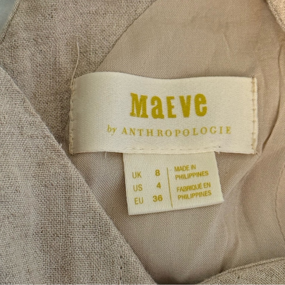 Anthropologie Maeve Getaway Linen Blend Tie Front Jumpsuit - Picture 4 of 4